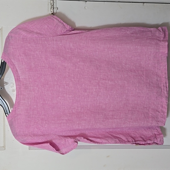 Cynthia Rowley 100% Linen Pink Button Sides Casual Top Medium Good Condition!! - Picture 5 of 6